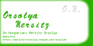 orsolya mersitz business card